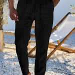 LINEN DRAWSTRING TROUSERS FOR MEN