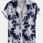 Palm Tree Print Button Up Shirt