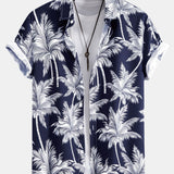 Palm Tree Print Button Up Shirt