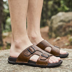 Hollis Genuine Leather Slide Sandals