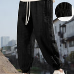 LINEN LOOSE POCKET TROUSERS FOR MEN
