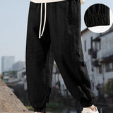 LINEN LOOSE POCKET TROUSERS FOR MEN