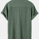 Hoooyi Waffle Lapel Solid Henley Shirts
