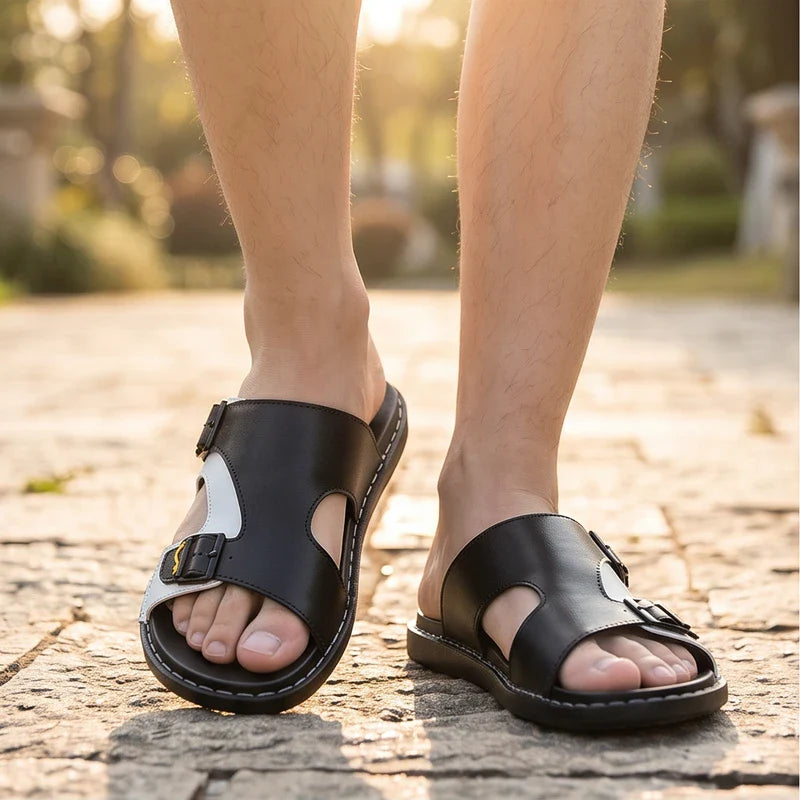 Thornhill Genuine Leather Slide Sandals