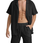 LINEN DRAWSTRING LOOSE SHORTS FOR MEN