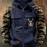 CLEAN MULTI-POCKET ZIP HOODIE FOR MEN