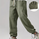 LINEN LOOSE POCKET TROUSERS FOR MEN