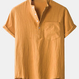 Henry Collar Shirt with Pocket