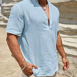 LINEN V-NECK SHIRT FOR MEN