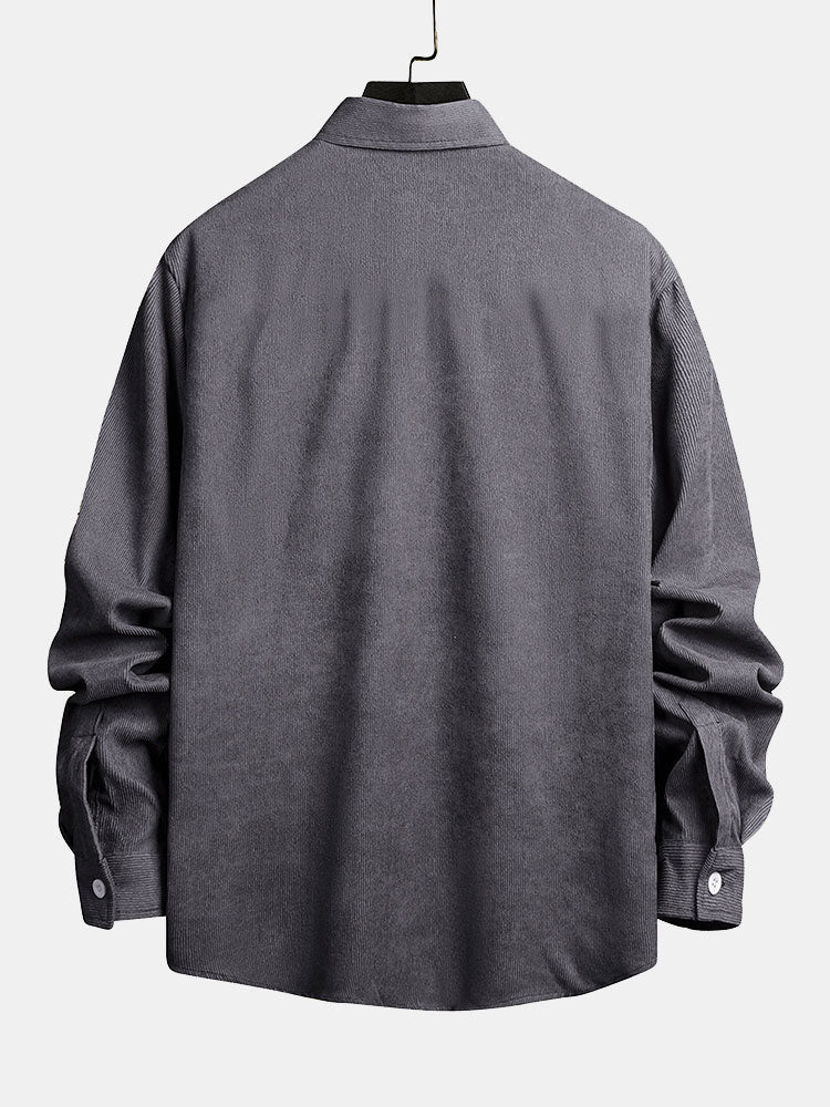 Corduroy Check Patchwork Shirt