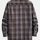 Plaid Patched Pocket Long Sleeve Shirt