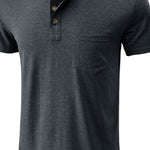 COTTON BLEND HENLEY TOP FOR MEN