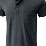 COTTON BLEND HENLEY TOP FOR MEN