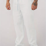 DRAWSTRING LINEN TROUSERS FOR MEN