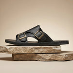 Kingsley Double-Buckle Slide Sandals