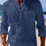 LOOSE STAND COLLAR SHIRT FOR MEN