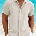 LINEN LAPEL SHIRT FOR MEN