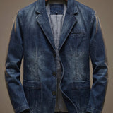WASHED DENIM BLAZER FOR MEN