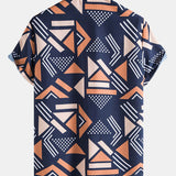 Geometric Print Shirt & Swim Shorts Set