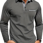 Men's Long Sleeve Polo with Check Collar