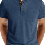 COTTON BLEND HENLEY TOP FOR MEN