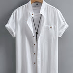 CREW NECK BUTTON SHIRT FOR MEN