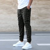 CHECKERED TAPERED JOGGERS FOR MEN