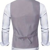 COLLARLESS POLYESTER VEST FOR MEN