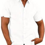 LAPEL LINEN SHIRT FOR MEN