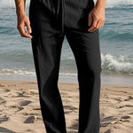 SOLID LINEN TROUSERS FOR MEN