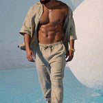STRAIGHT LINEN TROUSERS FOR MEN