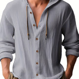 HOODED LINEN SHIRT FOR MEN