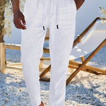 LINEN DRAWSTRING TROUSERS FOR MEN