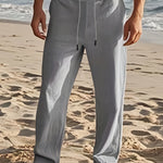 SOLID LINEN TROUSERS FOR MEN