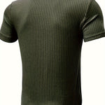 TEXTURED CREW NECK SHIRT FOR MEN