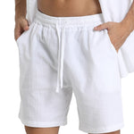 LINEN DRAWSTRING LOOSE SHORTS FOR MEN