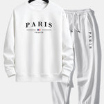 Paris Print Relax Fit Crew Neck Sweatshirt & Jogging Pants Set