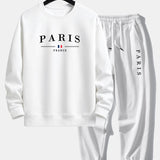 Paris Print Relax Fit Crew Neck Sweatshirt & Jogging Pants Set