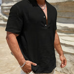 LINEN V-NECK SHIRT FOR MEN