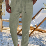LINEN DRAWSTRING TROUSERS FOR MEN