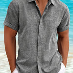 LINEN LAPEL SHIRT FOR MEN