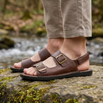 Kensington Genuine Leather Double-Strap Sandals