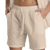 LINEN DRAWSTRING LOOSE SHORTS FOR MEN