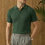 Ribbed Knit Polo