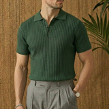 Ribbed Knit Polo