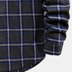 Button Up Drawstring Hooded Plaid Shirts