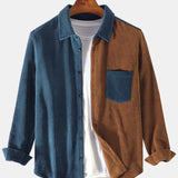 Corduroy Patchwork Long Sleeve Shirts