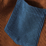 Corduroy Patchwork Long Sleeve Shirts