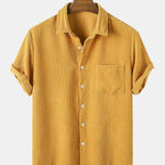 Corduroy Basic Short Sleeve Shirts
