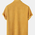 Corduroy Basic Short Sleeve Shirts